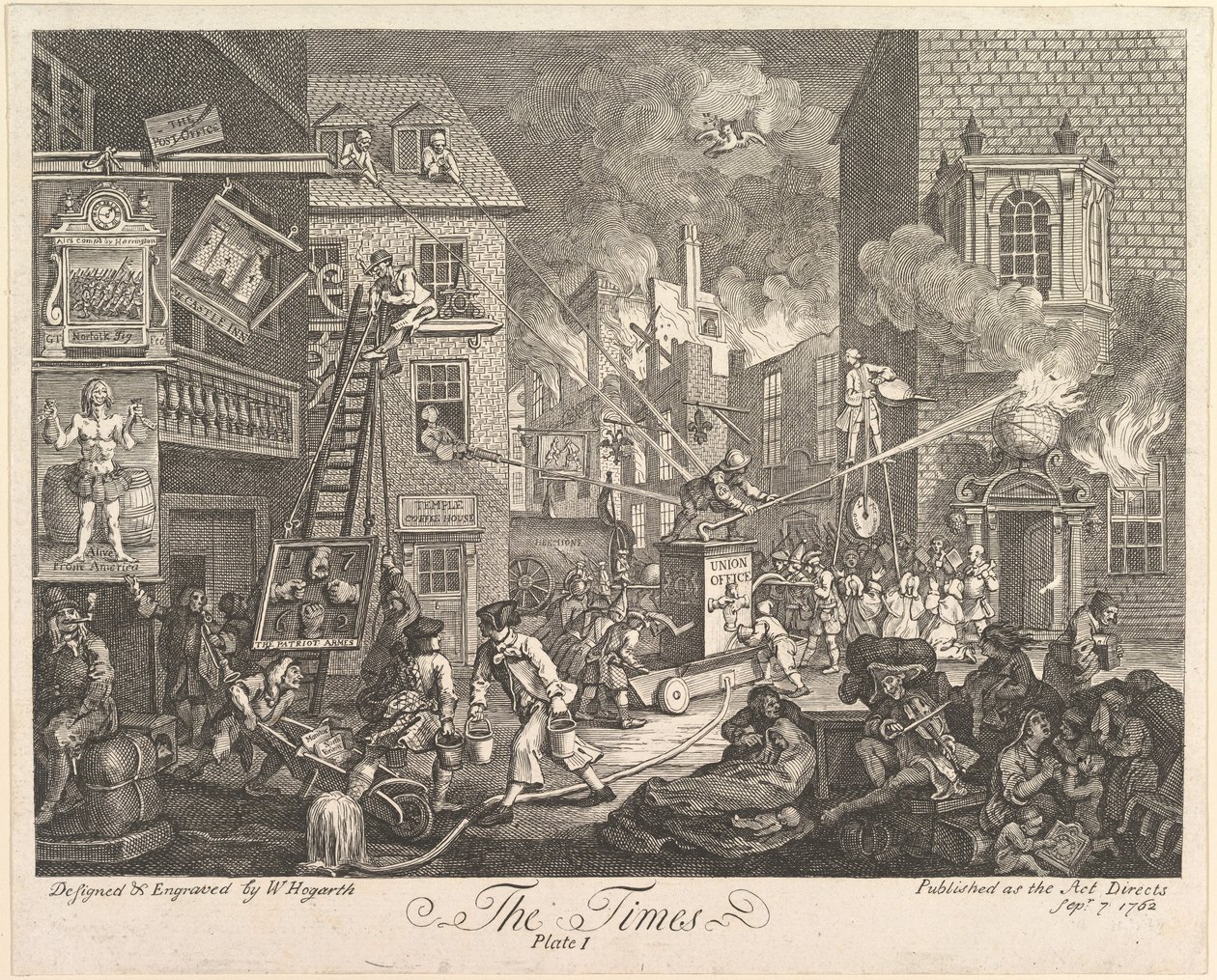 The Times, skylt 1, 7 september 1762. av William Hogarth