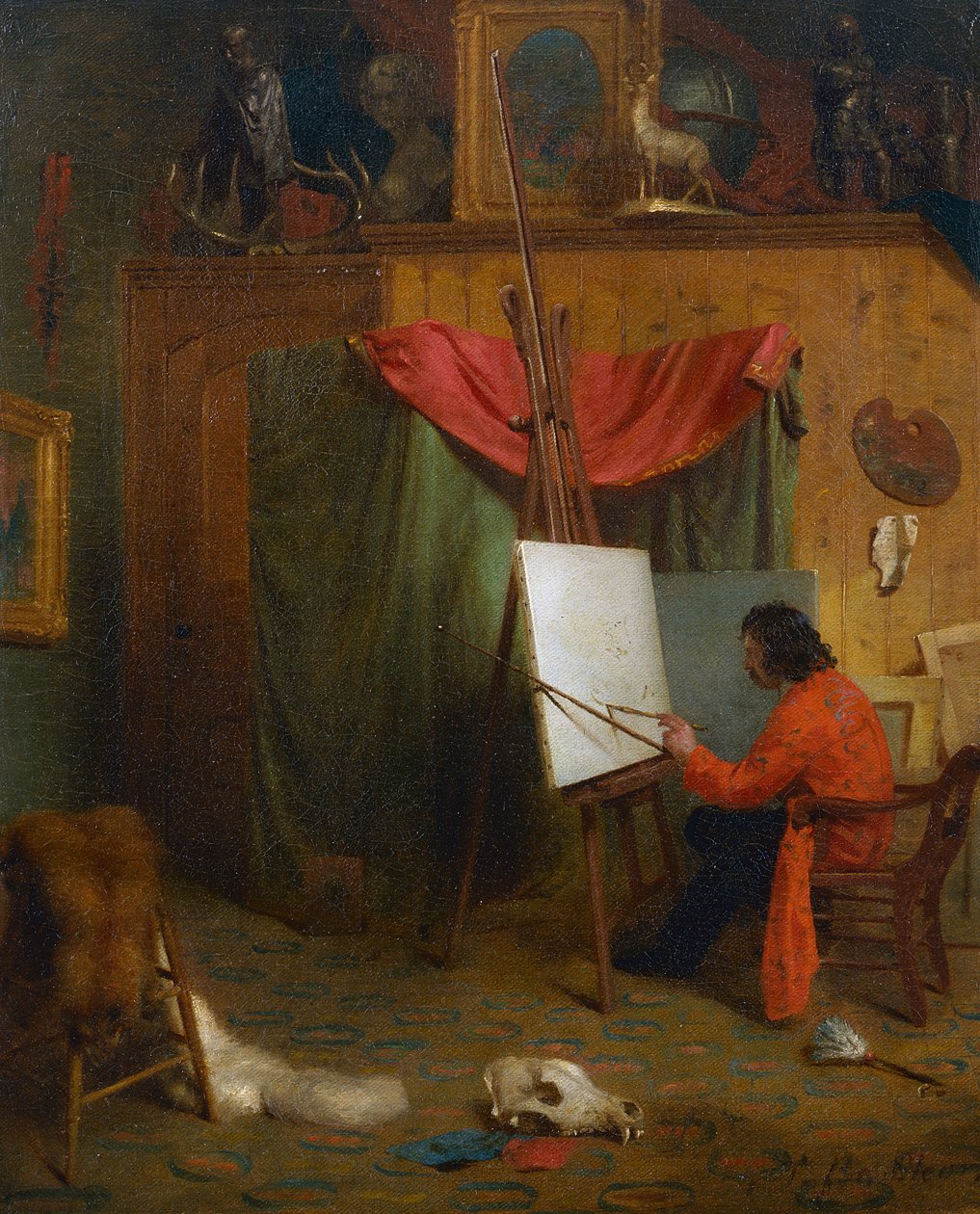 Självporträtt i studion av William Holbrook Beard