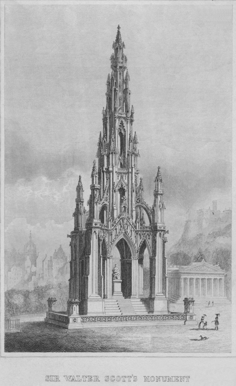 Sir Walter Scotts monument, c1849-1853. av William Home Lizars