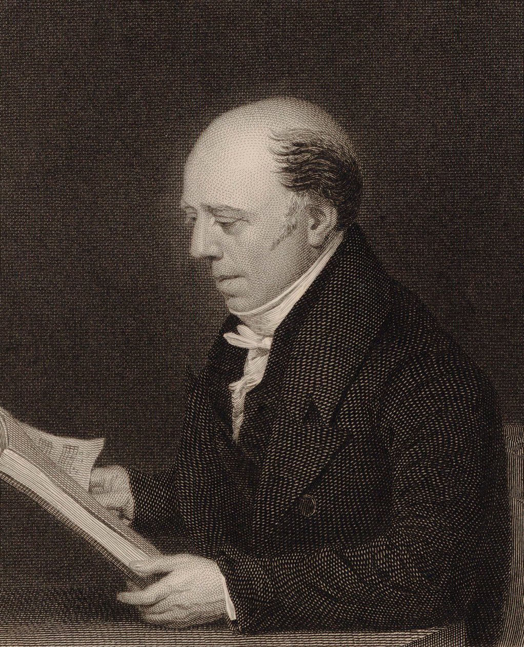 Porträtt av Vincent Novello 1781-1861, 1830. av William Humphrys