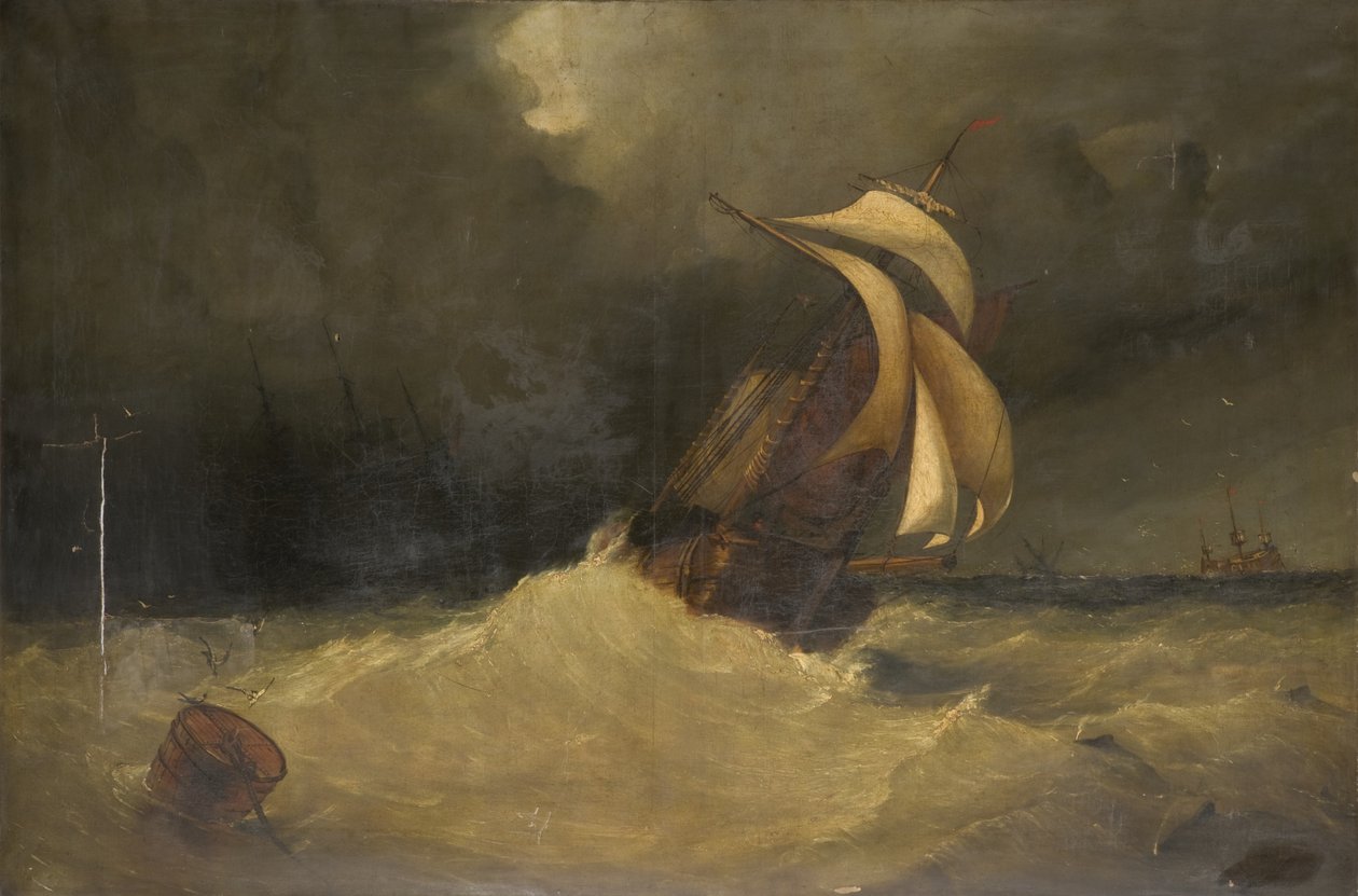 Seapiece (olja på duk) av William J. Leatham