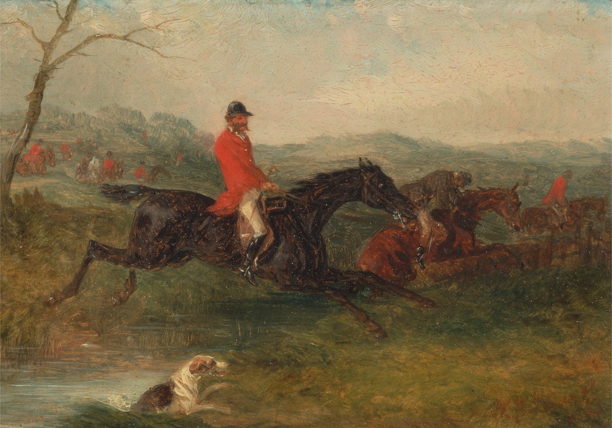 Foxhunting: Rensar en bäck av William J. Shayer
