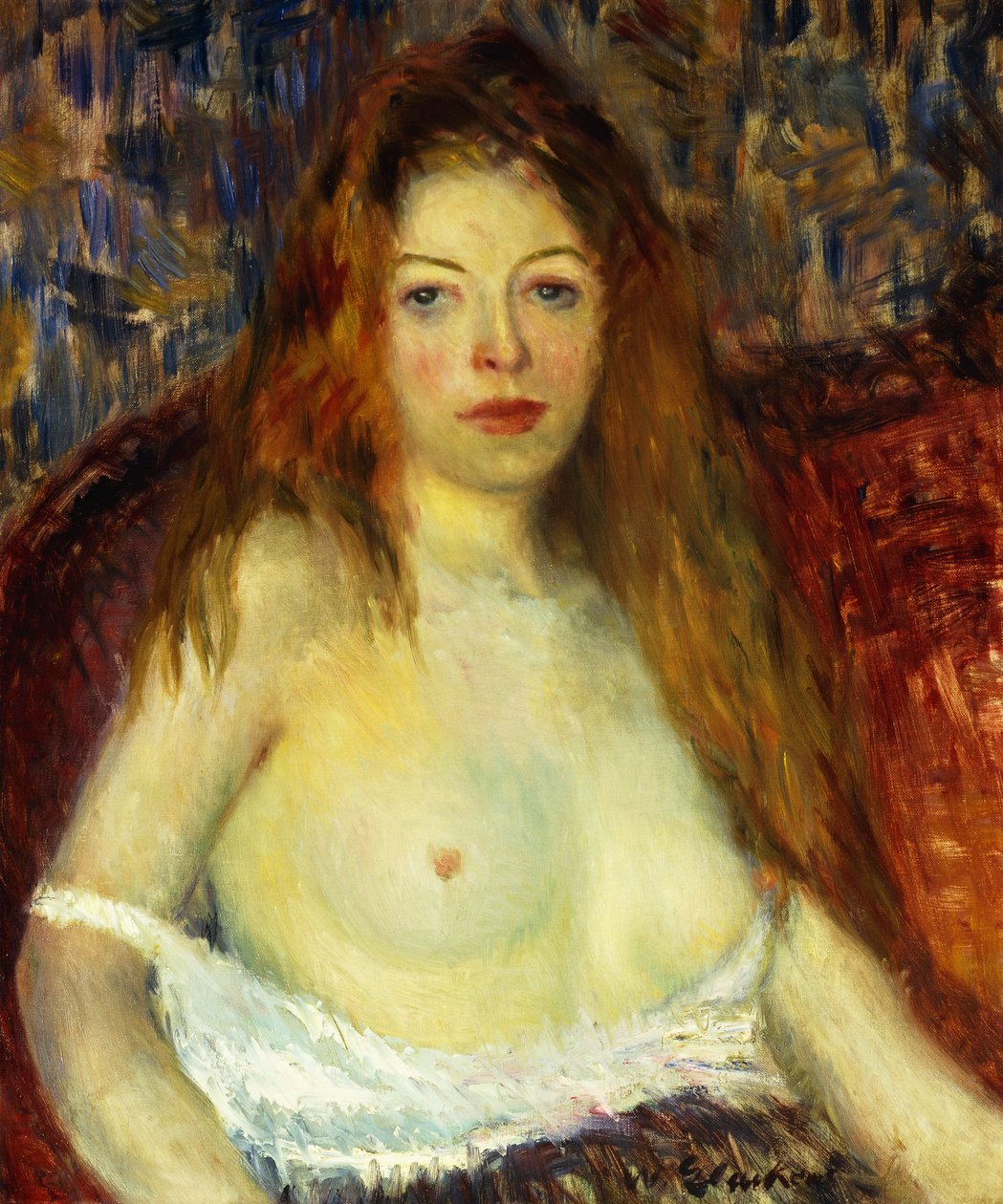 En rödhårig modell av William James Glackens