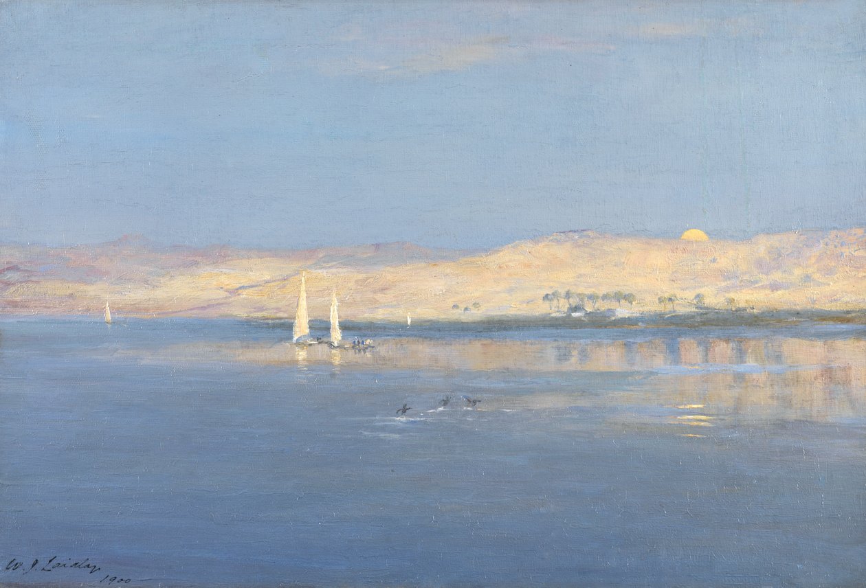Månen stiger över Nilen, 1900 av William James Laidlay