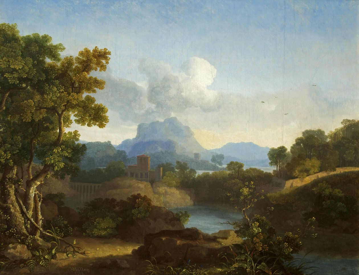 Klassiskt landskap av William James Muller