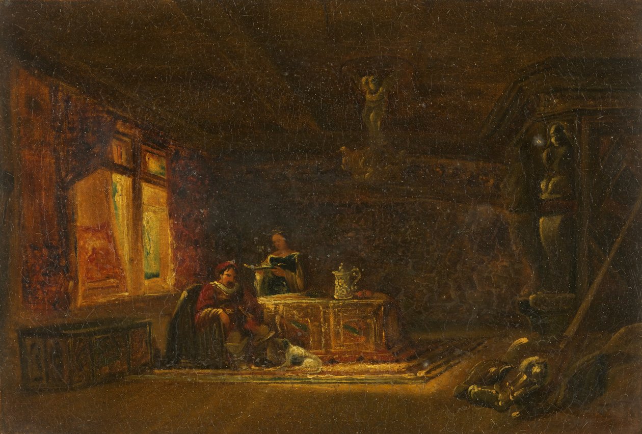 The Baronial Hall (olja på duk) av William James Muller