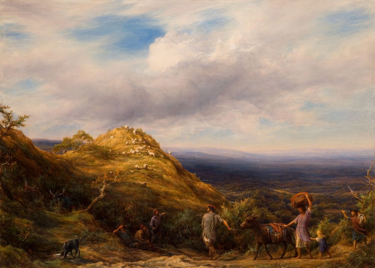 A Wooded Valley and Hill, 1865. av William Linnell