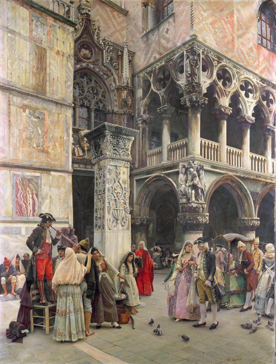 På Piazzetta, artonde århundradet, 1859-92 av William Logsdail