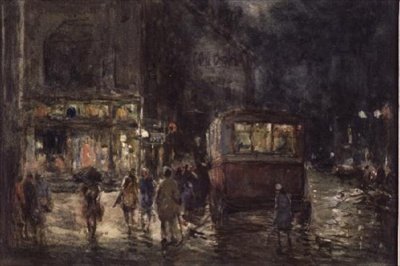 The Picture House, A Rainy Night, Kendal av William Manners