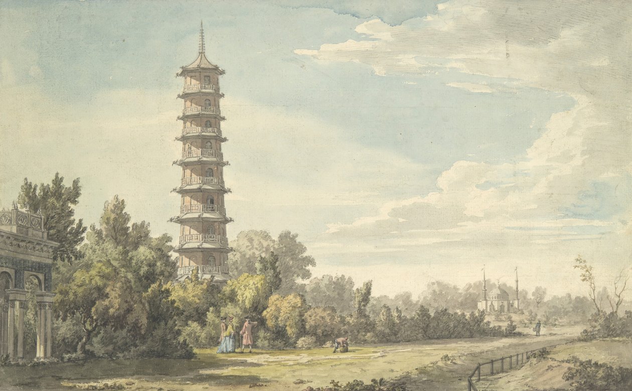 Utsikt över vildmarken i Kew, 1763. av William Marlow