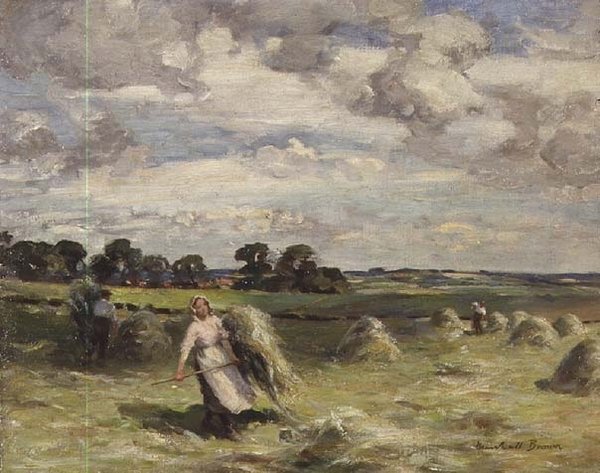 Skörd nära Saltoun, East Lothian av William Marshall Brown