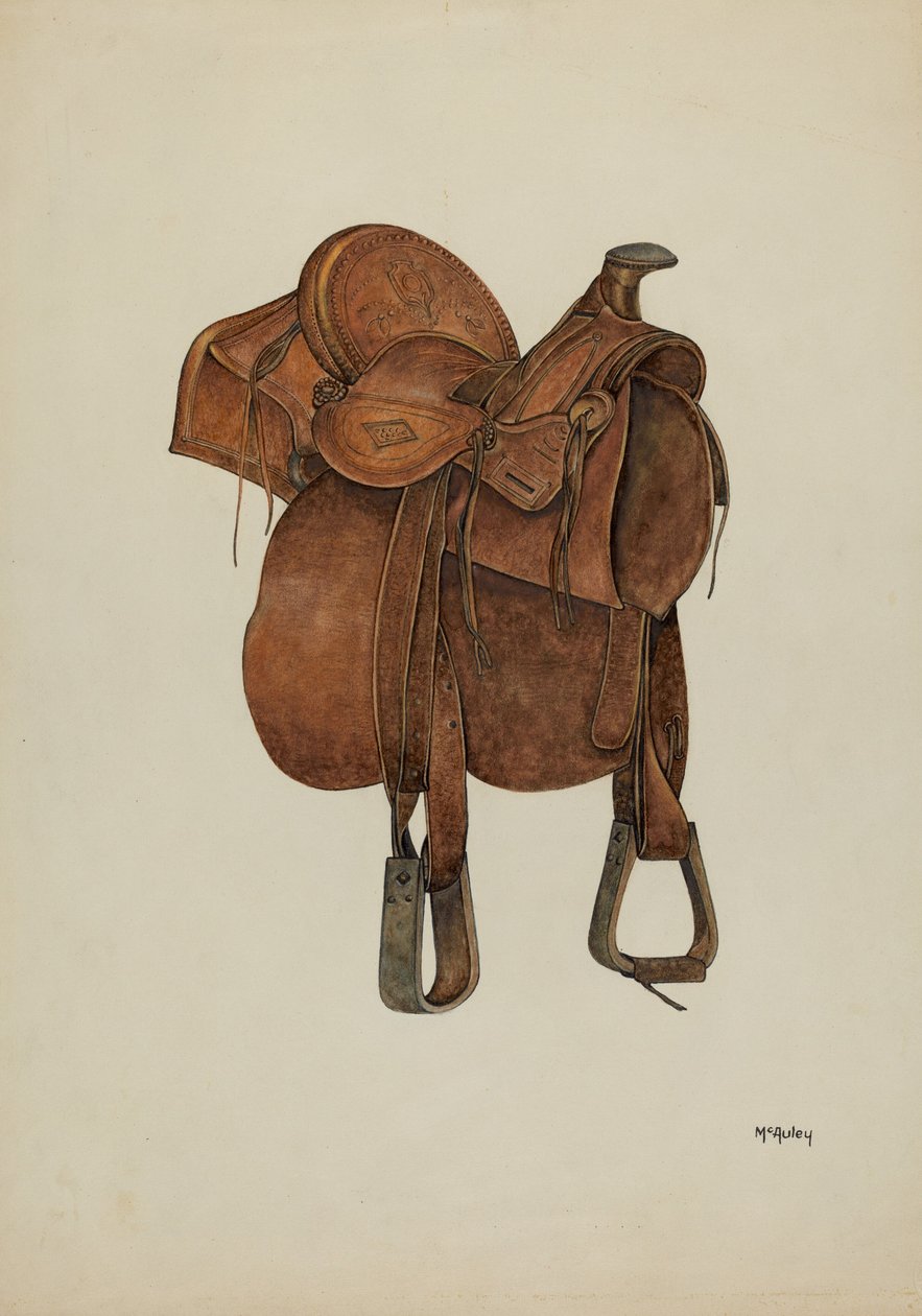 Lädersadel, ca. 1940. av William McAuley