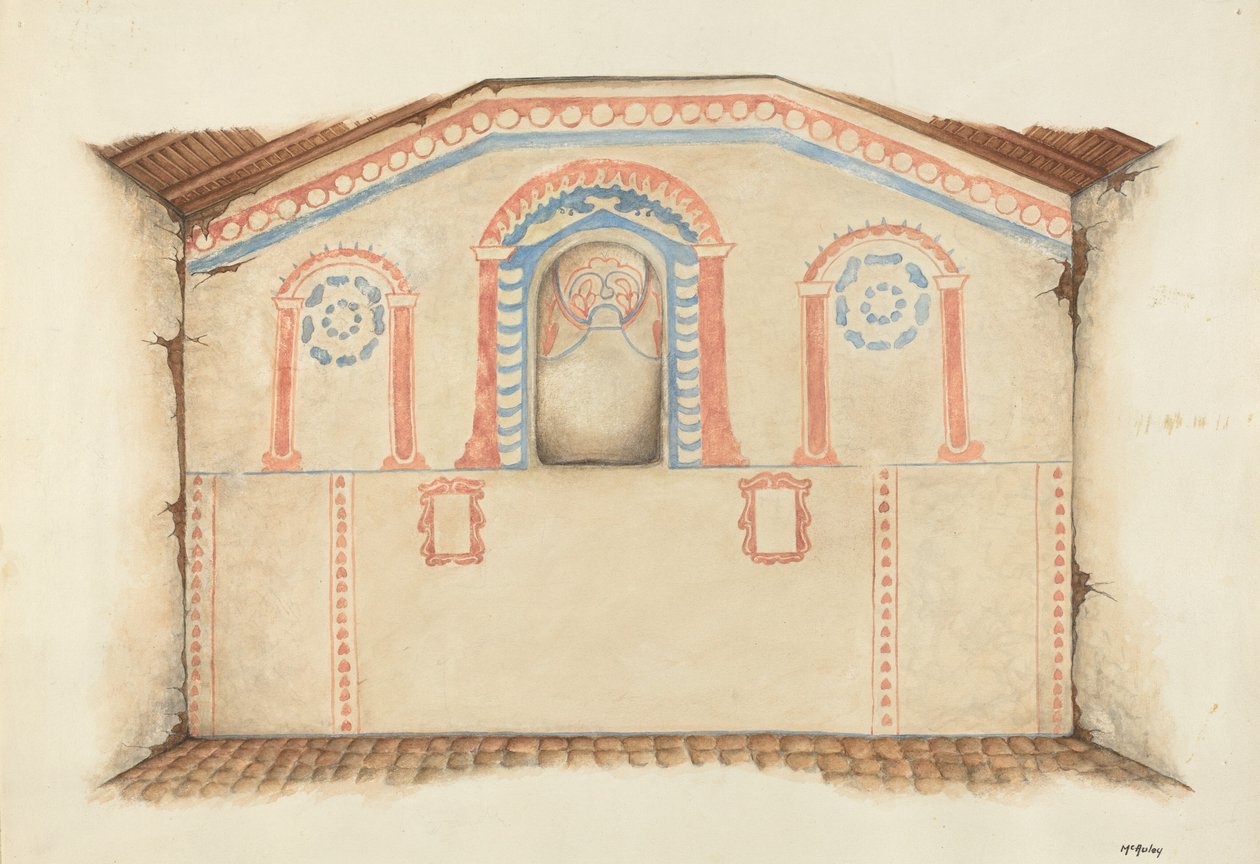 Väggmålning Reredos, 1939. av William McAuley