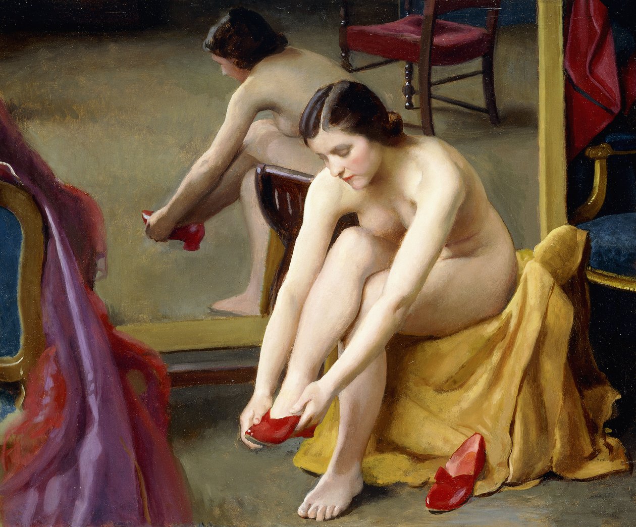 De röda mulorna av William McGregor Paxton