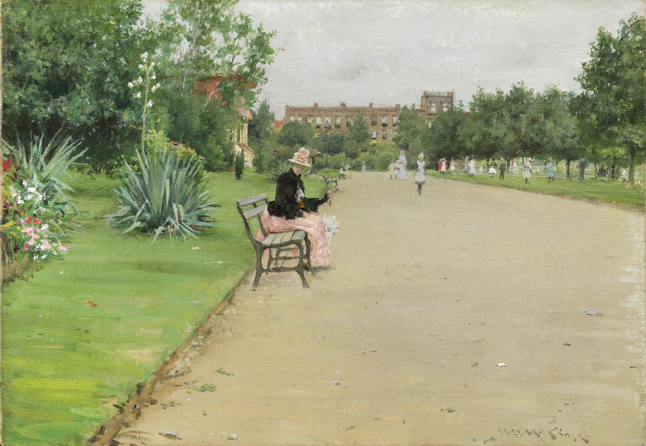 En stadspark, ca 1887 av William Merritt Chase