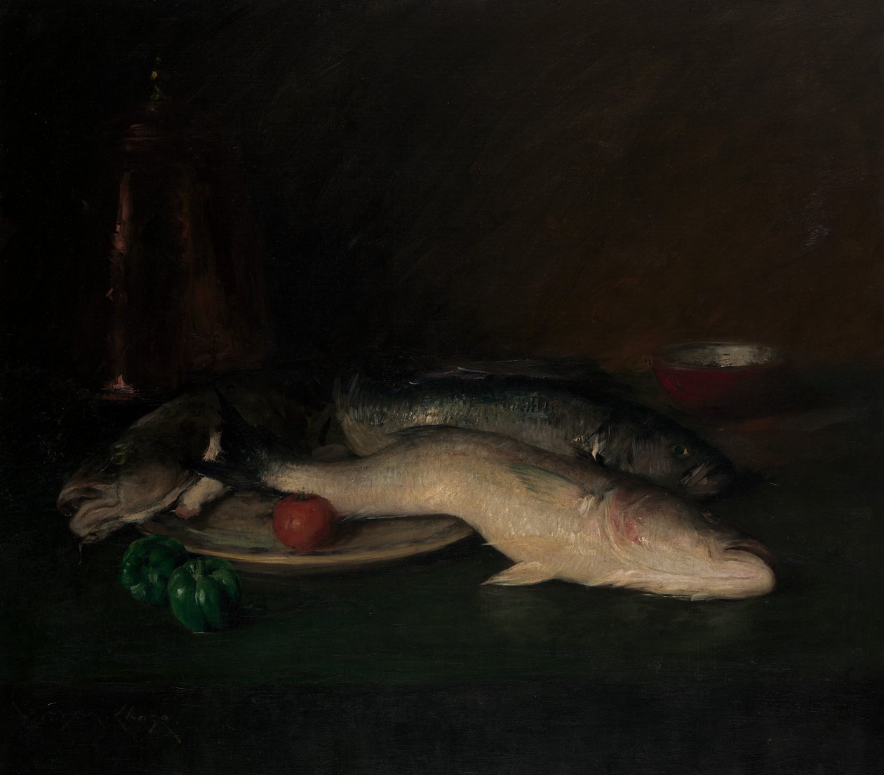 Stilleben: Fisk, 1908. av William Merritt Chase