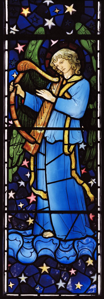 Ängelmusiker, 1881 (målat glas) av William Morris