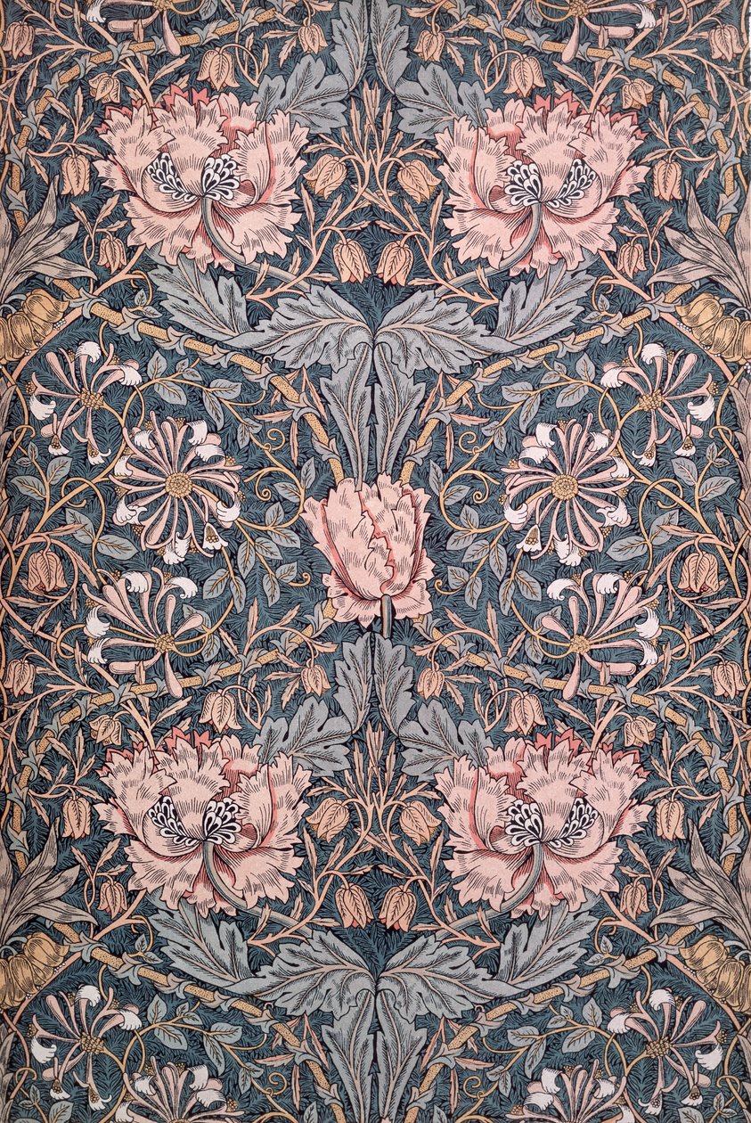 "Honeysuckle", 1876 (tryckt bomull) av William Morris