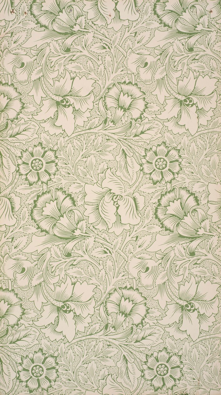 Rosa och vallmo. Tapeter, 1881. av William Morris