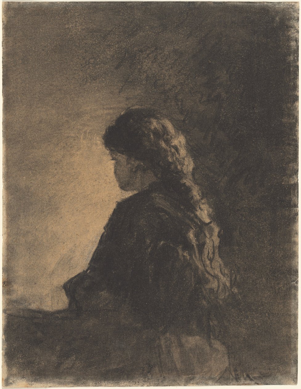 Sittande flicka av William Morris Hunt