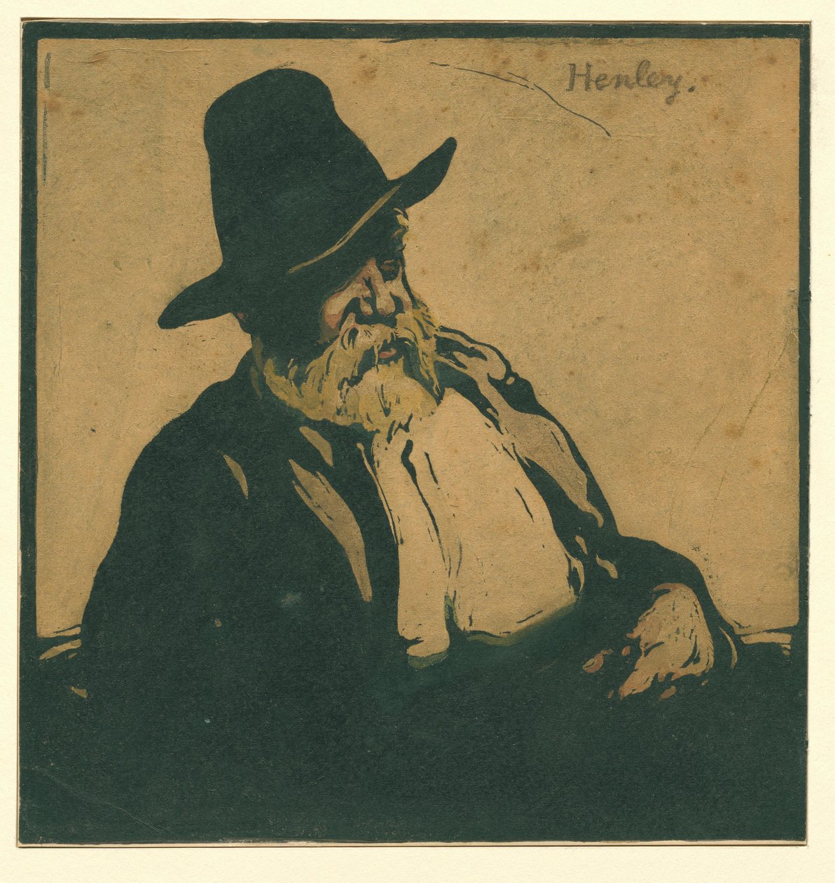 Porträtt av William Ernest Henley av William Nicholson