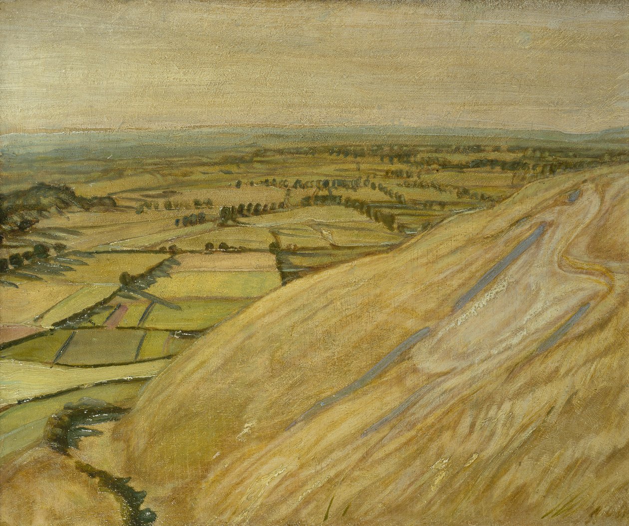 Den vita hästen (olja på panel) av William Nicholson