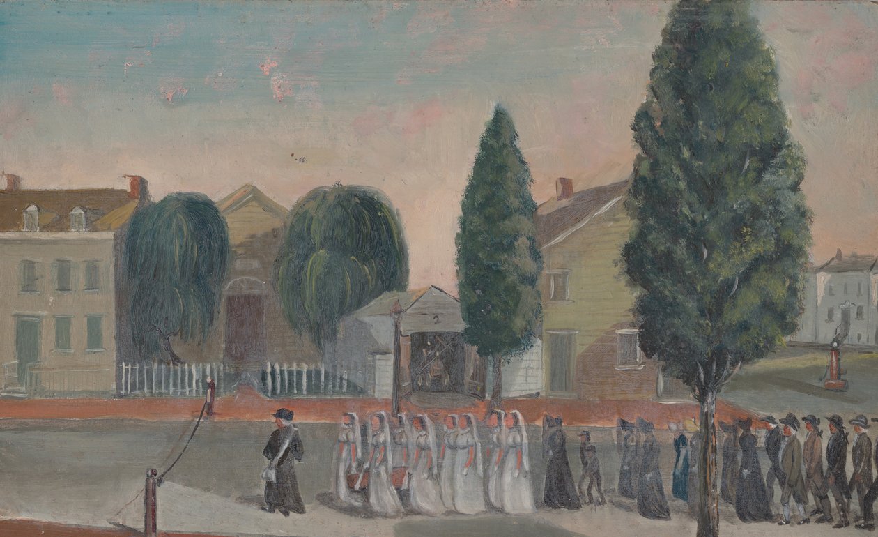 Spädbarnsbegravningsprocession, 1870-talet. av William P. Chappel
