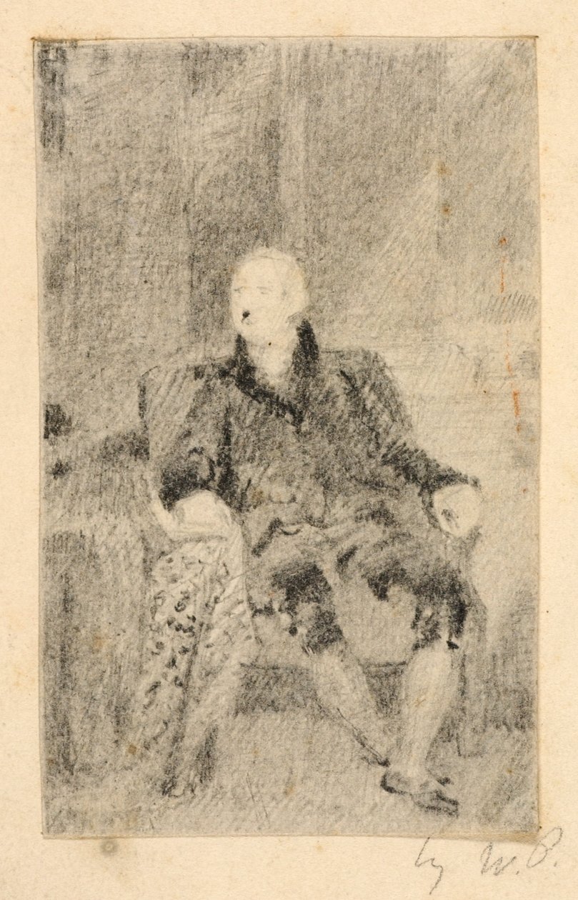 Sittande man i 1700-talsdräkt av William Page