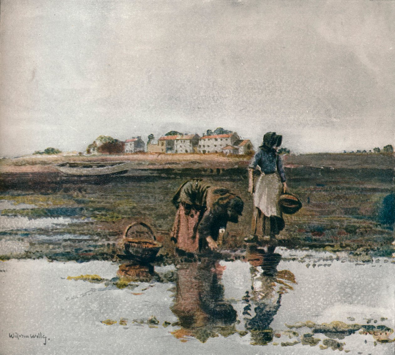 Musselplockning, c1908 av William Page Atkinson Wells