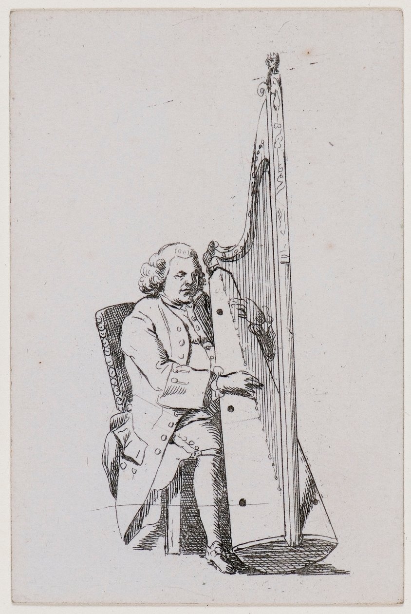 John Parry spelar harpa, c1760-1780. av William Parry