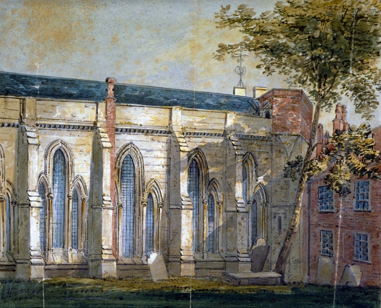 Utsikt över Temple Church, London, c1810. av William Pearson