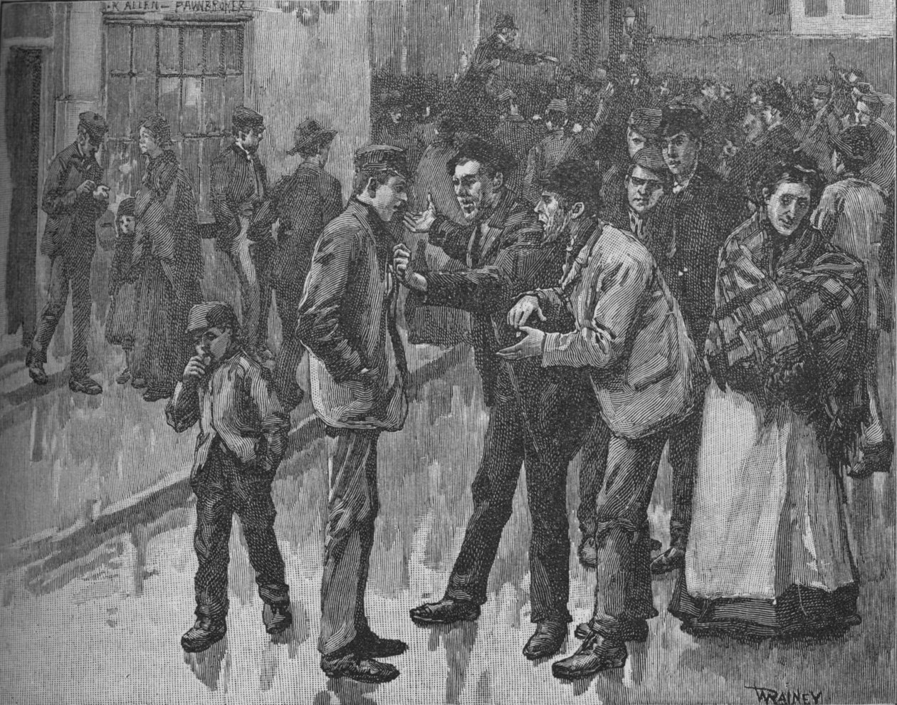 Scen under Preston Strike, c1890 av William Rainey