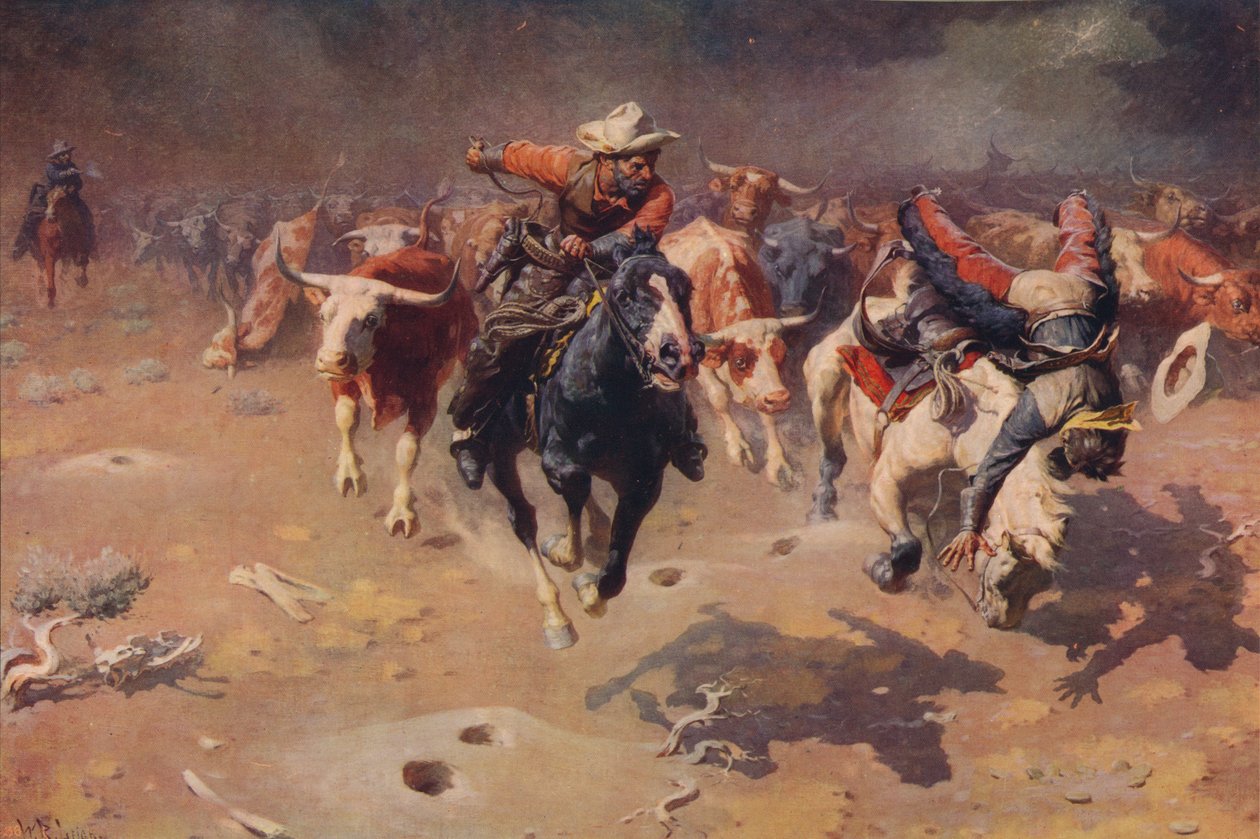 Stampede, c1912, c1915 av William Robinson Leigh
