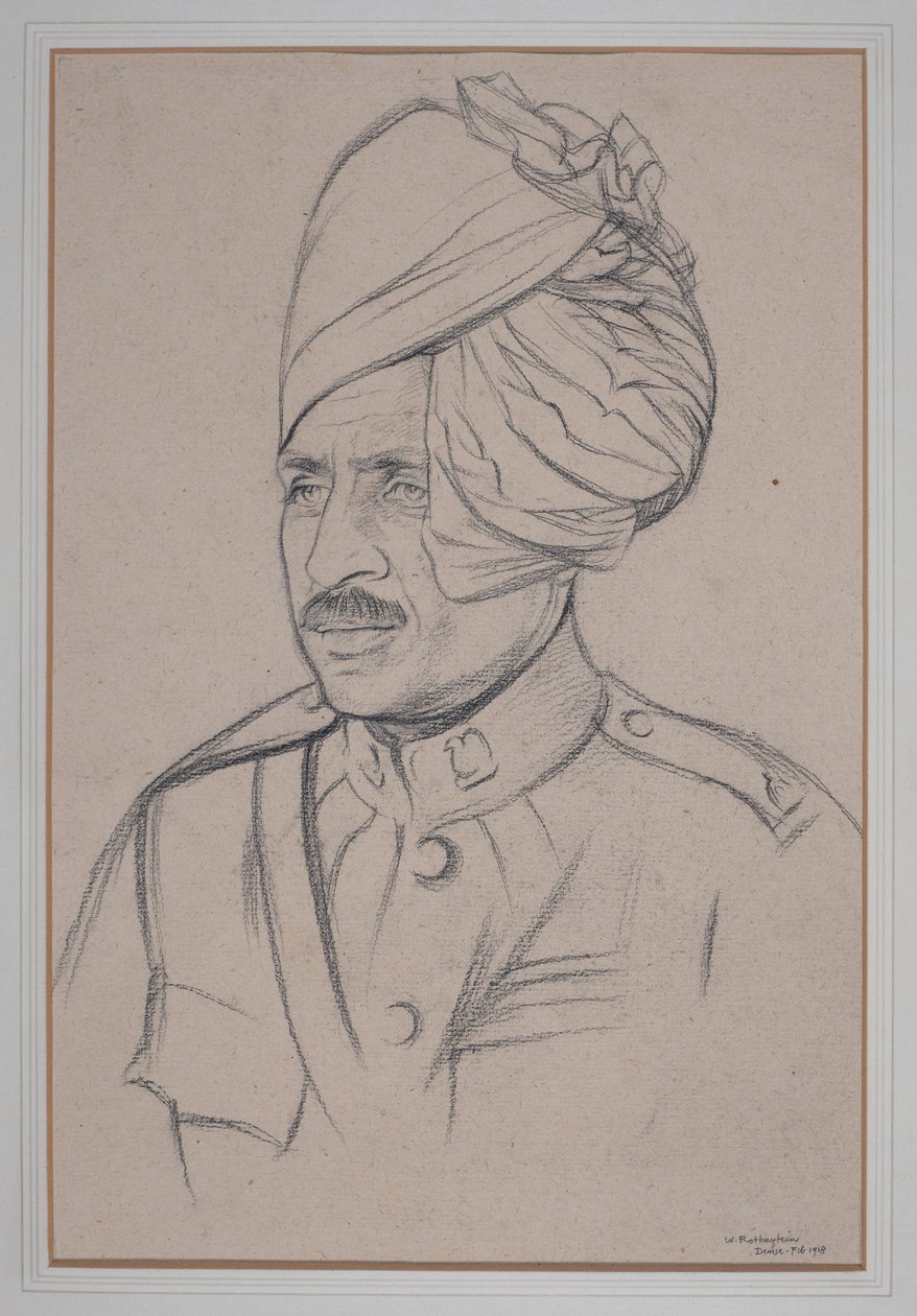 Indisk kavalleriman av William Rothenstein