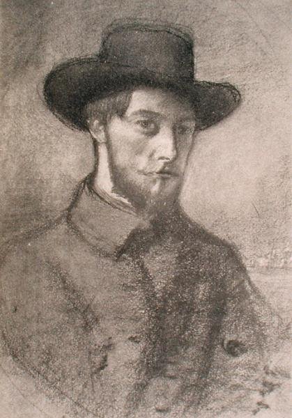 Porträtt av Augustus John (1879-1961) (litho) av William Rothenstein