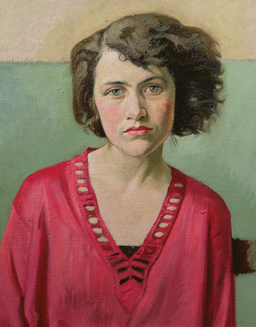 Porträtt av en flicka i rosa av William Rothenstein