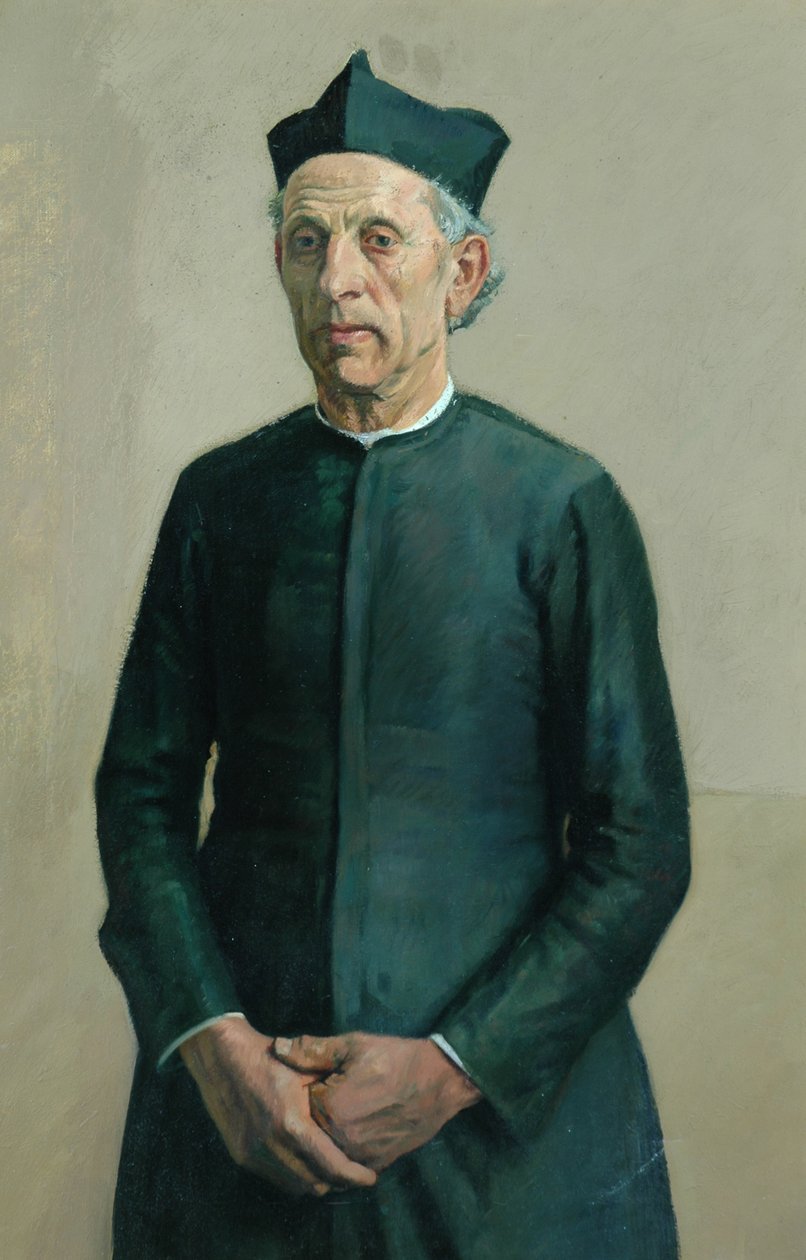 Village Priest (olja på duk) av William Rothenstein