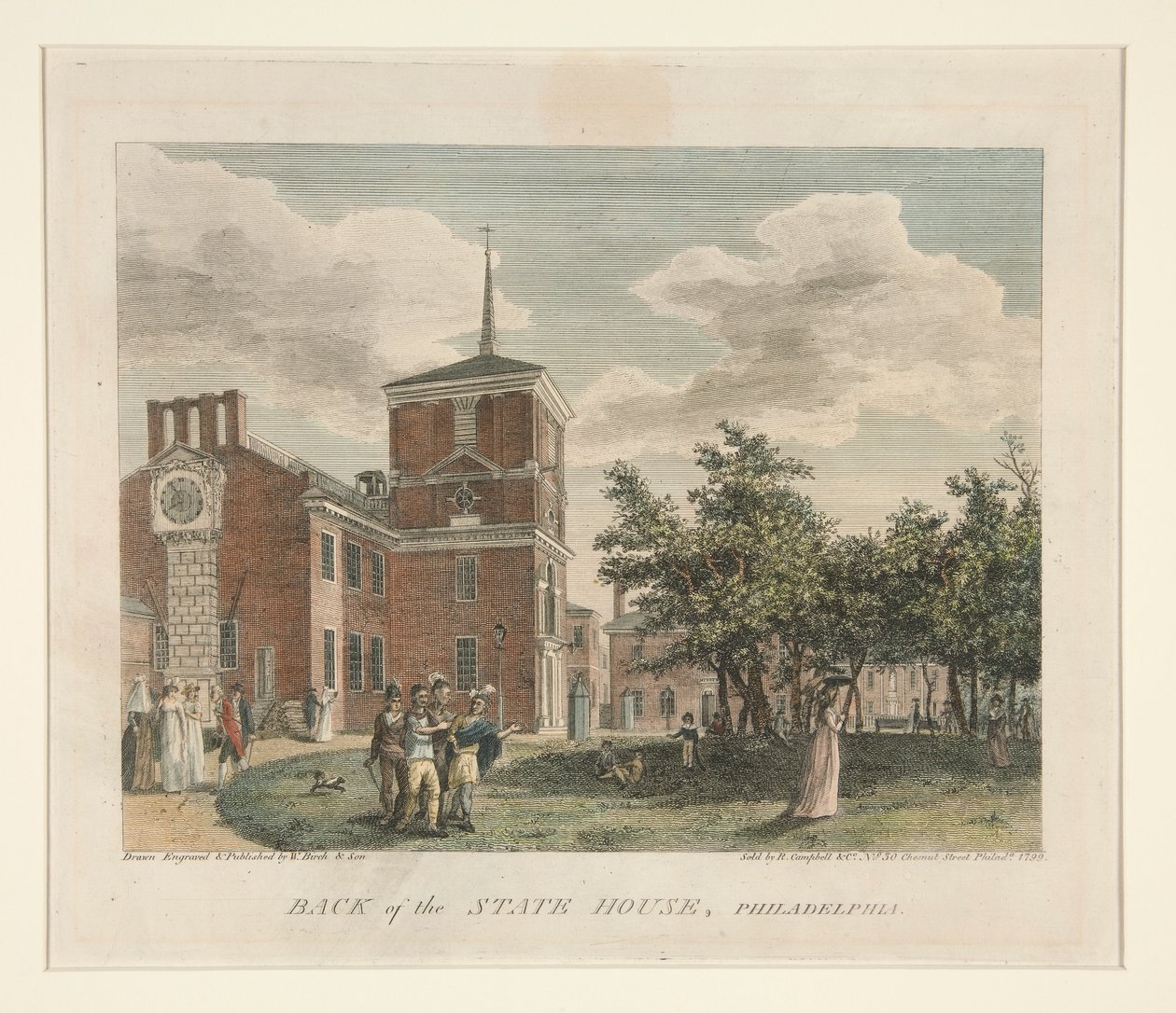Baksidan av State House, Philadelphia av William Russell Birch