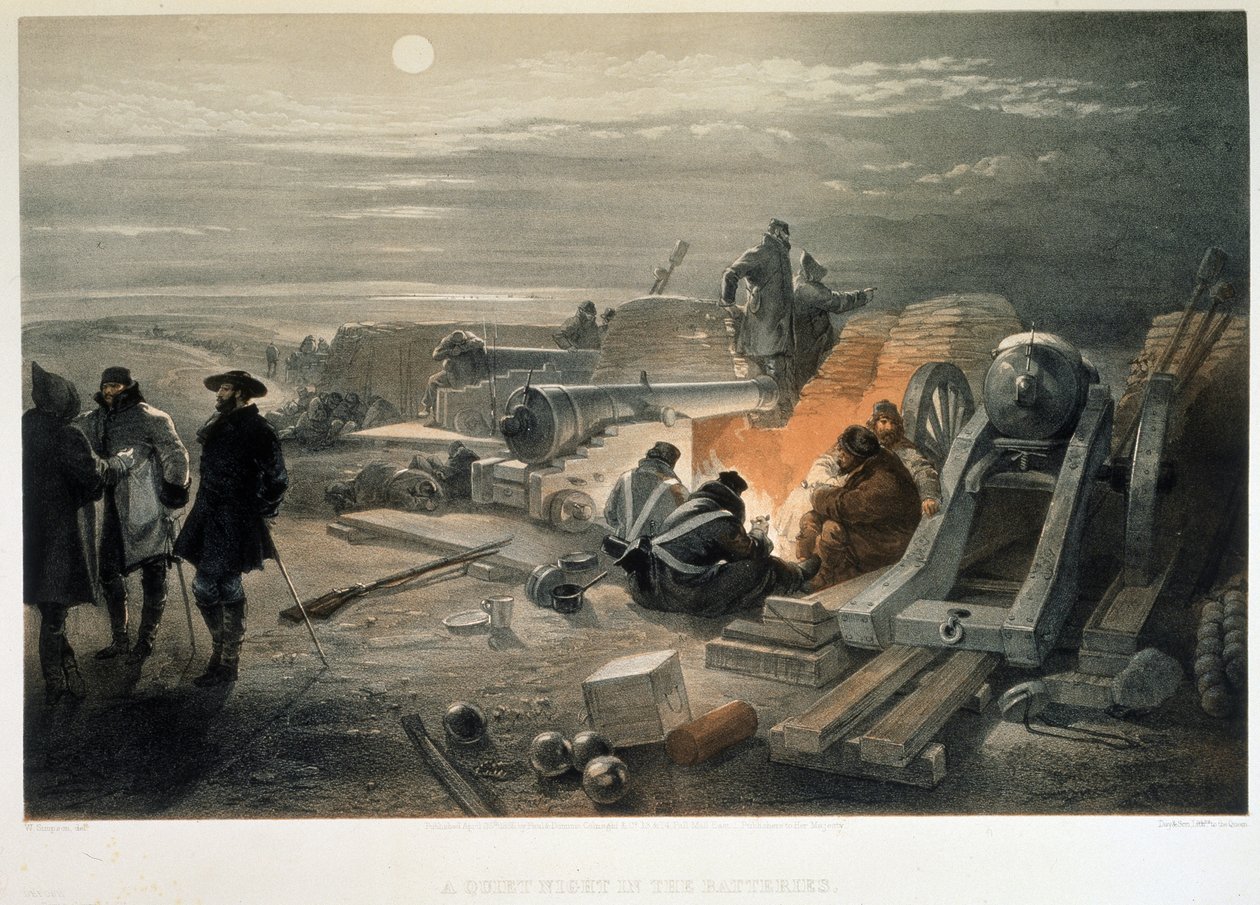 En lugn natt i batterierna, 1855 av William Crimea Simpson