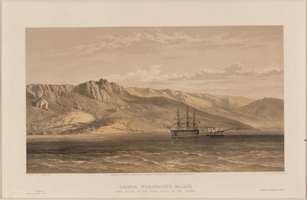 Utsikt över Vorontsovs palats, 1855 av William Crimea Simpson