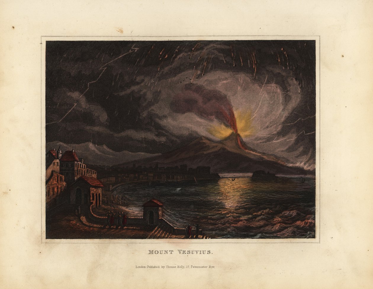 Vesuvius i utbrott 1800-talet (gravyr) av William Smellie