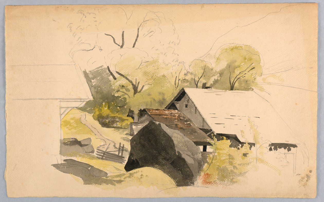 Studie av landskap, Schweiz av William Stanley Haseltine