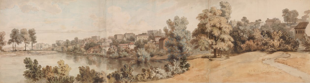 Italianate River Landscape, 1750-60. av William Taverner