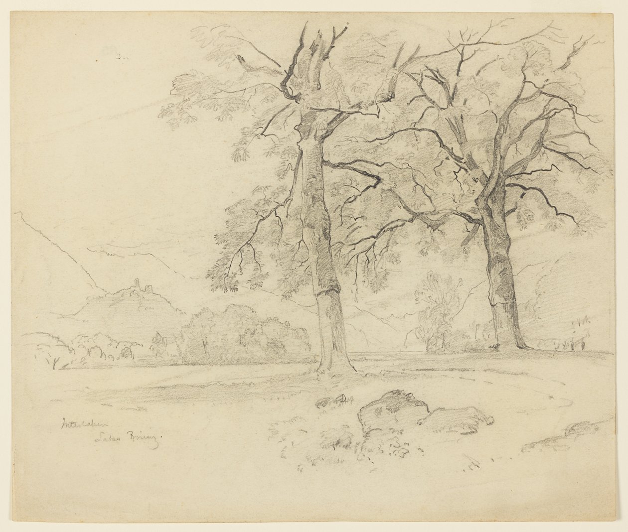 Landskap, Brienzsjön, Interlaken, Schweiz av William Trost Richards