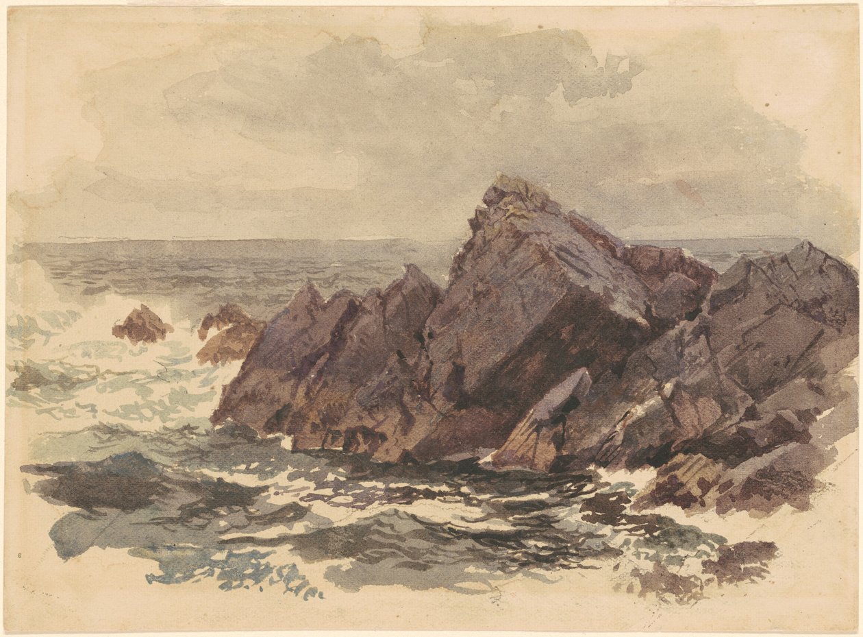 Havslandskap med stenar av William Trost Richards