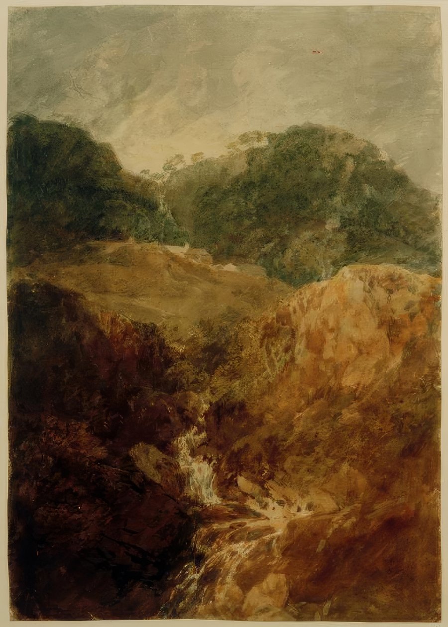 Ett bergsflöde: huvudet av Derwentwater(?) av Joseph Mallord William Turner
