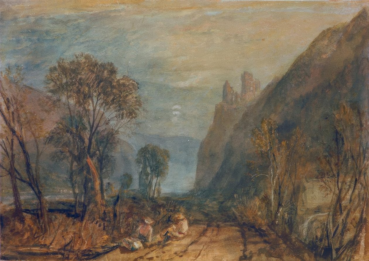 Utsikt över Rhen – Bautsburg av Joseph Mallord William Turner