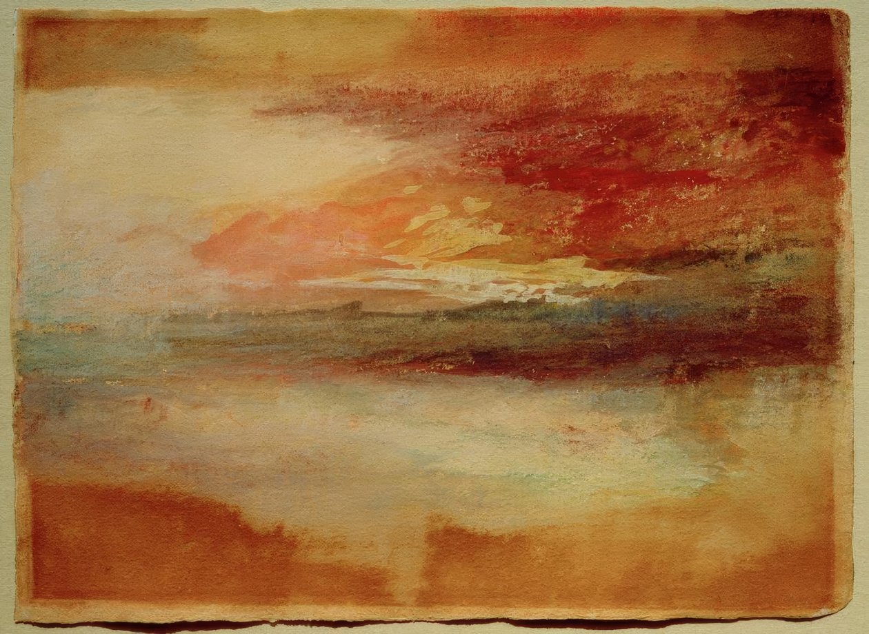 Solnedgång på kusten nära Margate (?) av Joseph Mallord William Turner