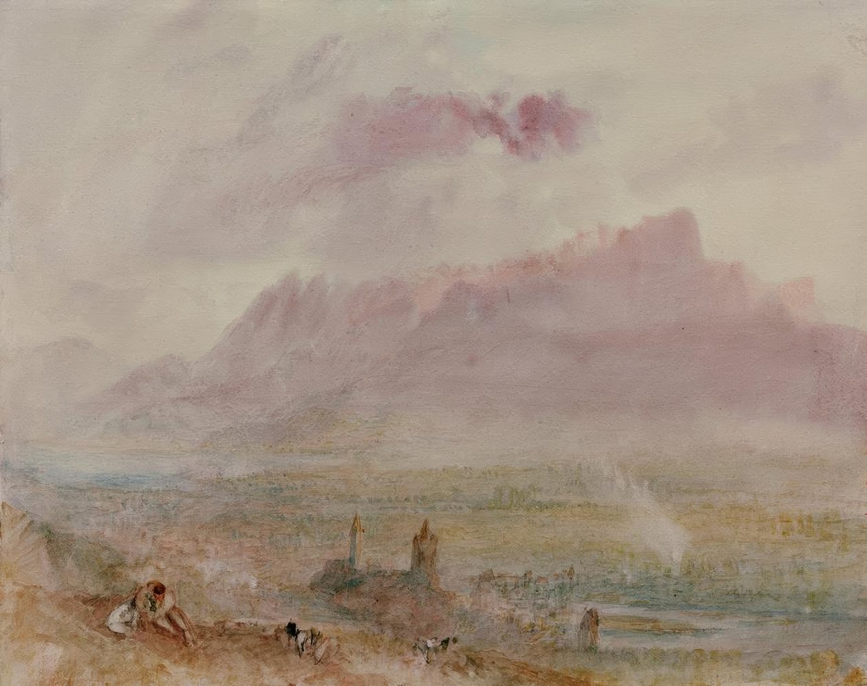 Staden och Thunsjön av Joseph Mallord William Turner