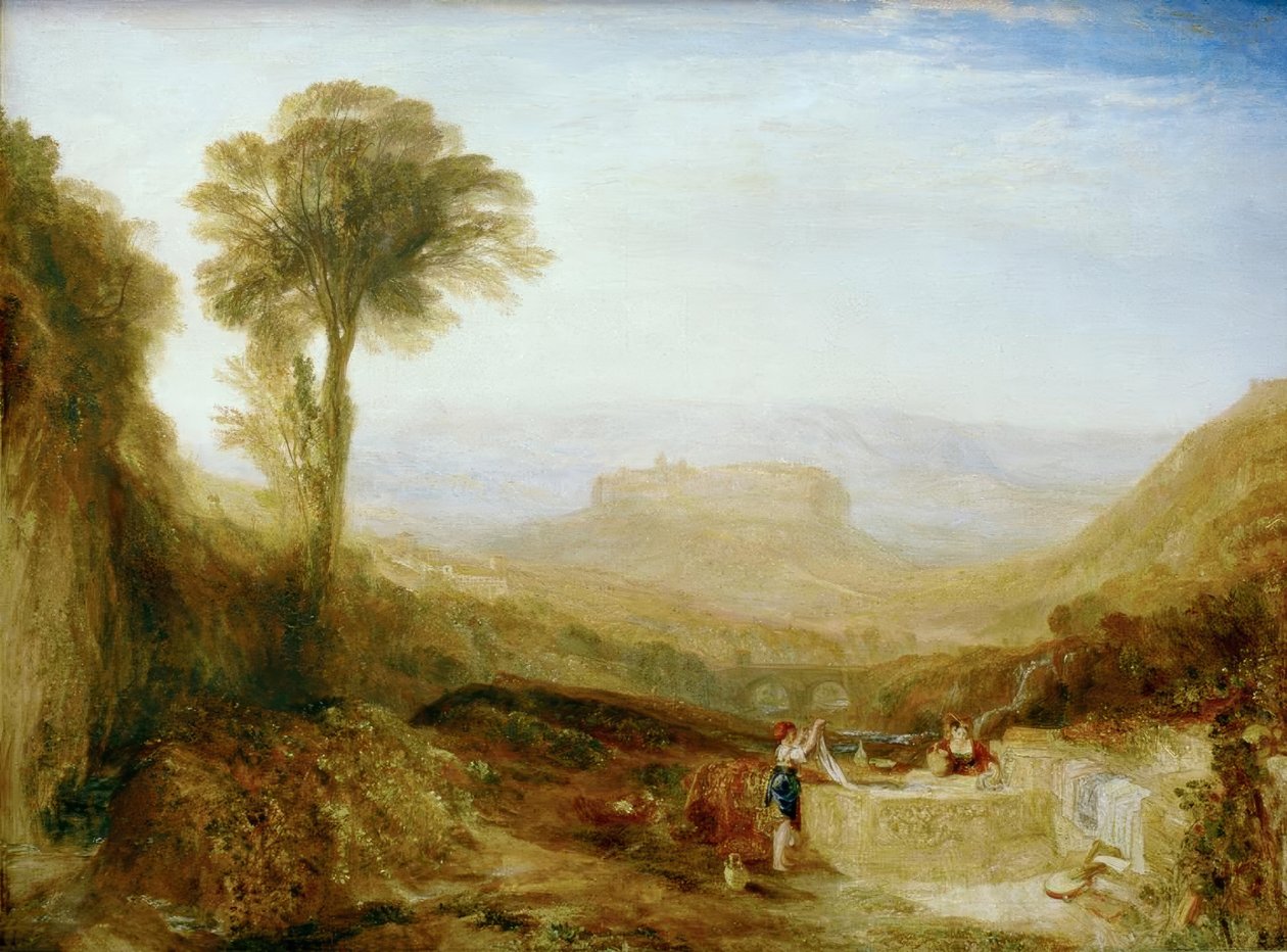 Vy över Orvieto, målad i Rom av Joseph Mallord William Turner
